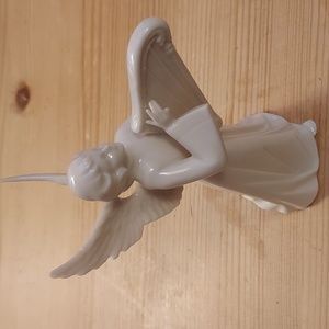 Vintage Dresden porcelain angel with harp